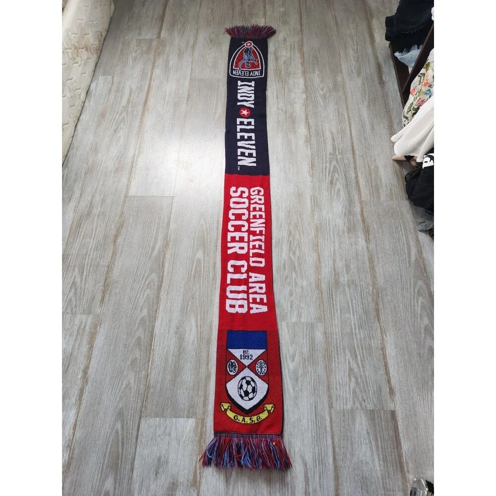 Indy Eleven Soccer Scarf 2014 Inaugural Season USL Fan Scarf Blue Red Acrylic